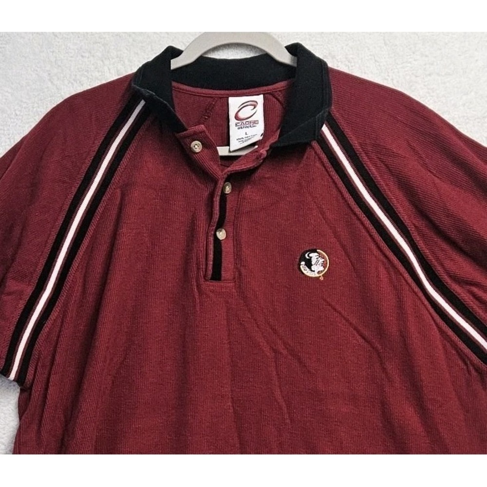 Vintage Florida‎ State Cadre Athletic Corduroy Polo Shirt Sz Lg Cotton Retro